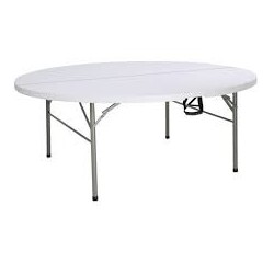 Table blanche ronde pliante 1,8m de diamètre