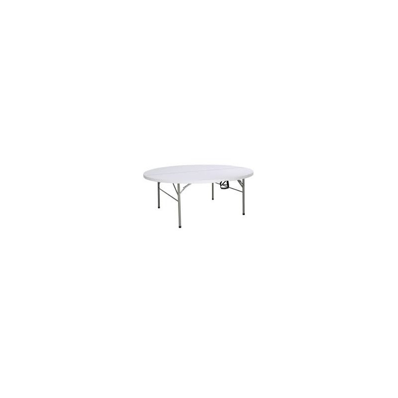 Table blanche ronde pliante 1,8m de diamètre