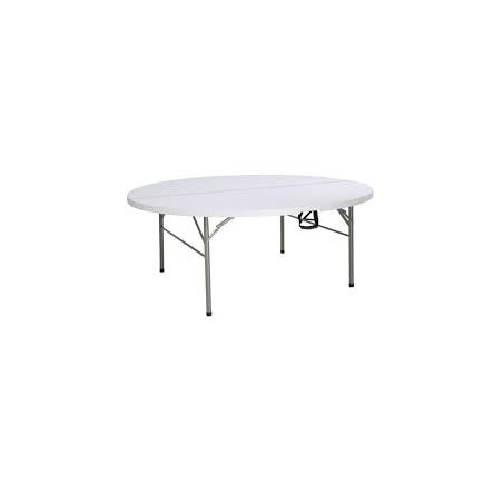 Table blanche ronde pliante 1,8m de diamètre