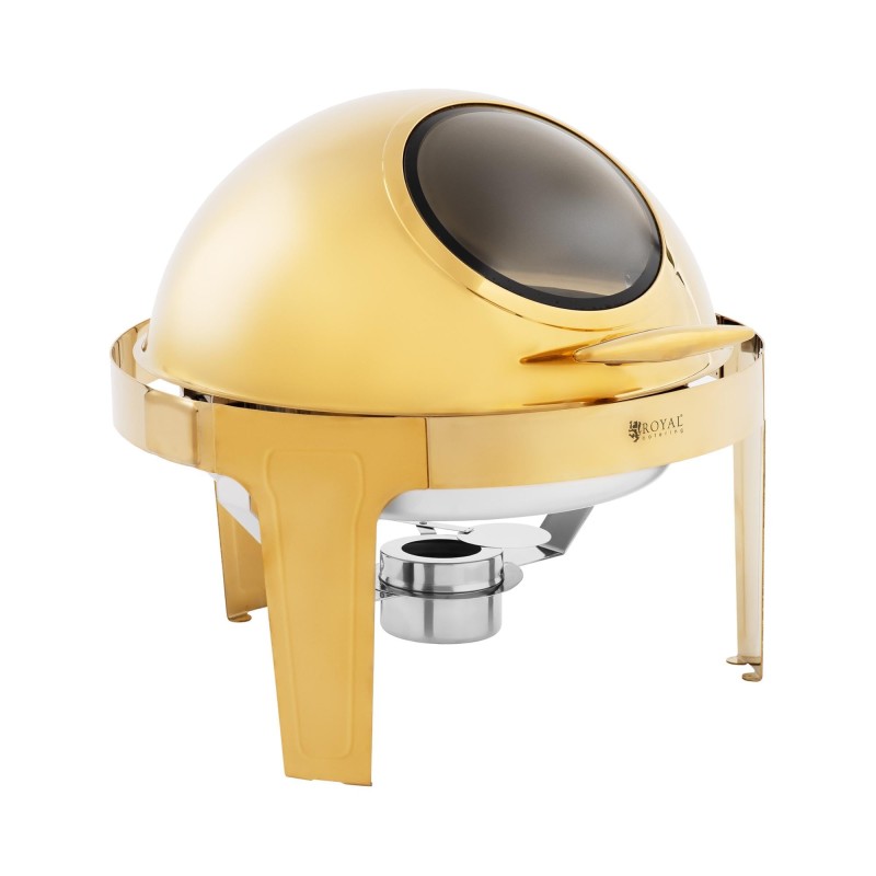 Chafing dish globe doré Roll-on avec vitre
