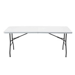 Table blanche rectangulaire pliante 1,8m de longueur