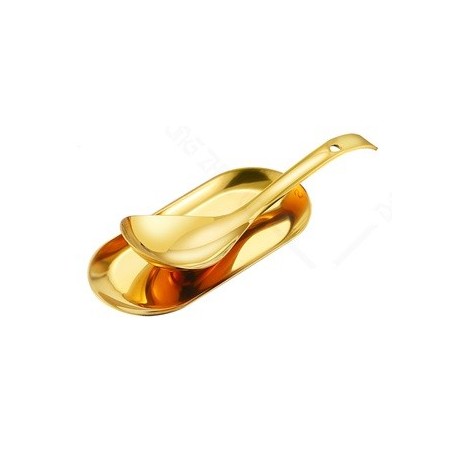 Ustensile louche couchée dorée